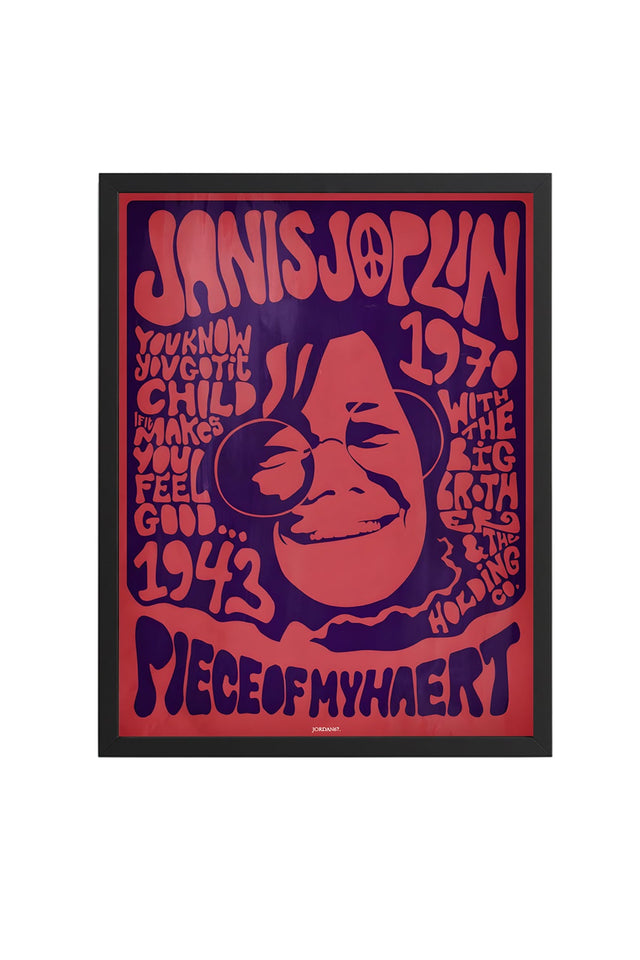 Doğal Ahşap Çerçeveli Retro Pop Art Tablo - Bordo-Mor | huhu1860