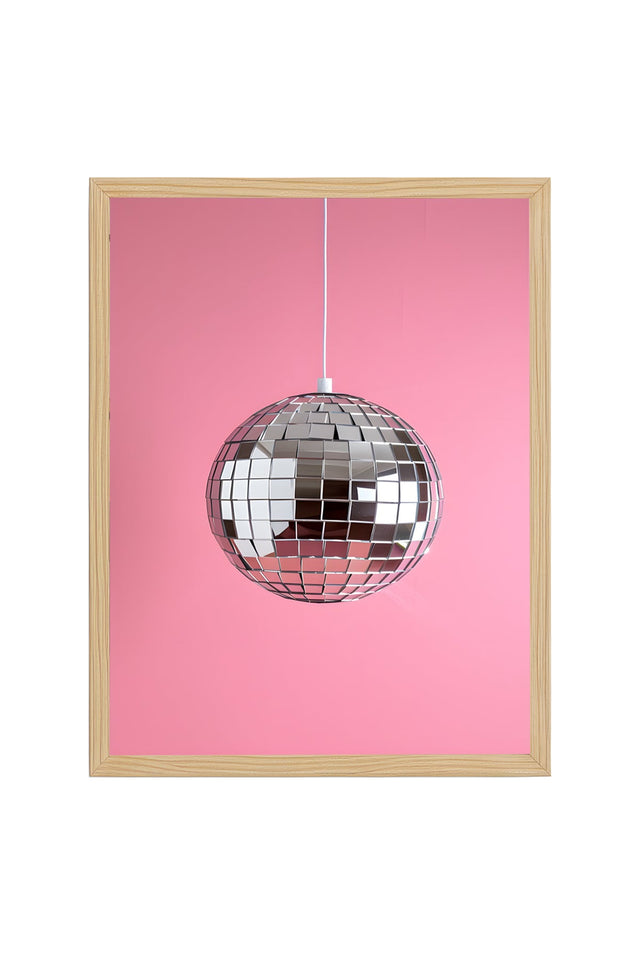 Doğal Ahşap Çerçeveli Aynalı Geometrik Tablo - Disco | huhu1865