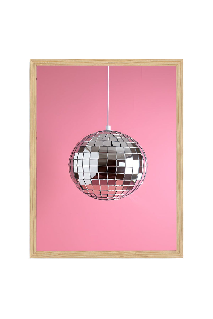 Doğal Ahşap Çerçeveli Aynalı Geometrik Tablo - Disco | huhu1865