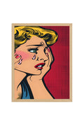 Doğal Ahşap Çerçeveli Pop Art Portre Tablo - Kırmızı Tonlar | huhu1888
