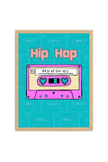 Doğal Ahşap Çerçeveli Retro Grafikli Tablo - Hip Hop 90lar | huhu1890