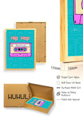 Doğal Ahşap Çerçeveli Retro Grafikli Tablo - Hip Hop 90lar | huhu1890