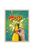 Doğal Ahşap Çerçeveli Pop Art Desenli Tablo - Canlı Tonlar | huhu1931