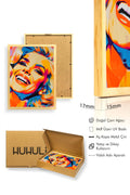 Doğal Ahşap Çerçeveli Pop Art Portre Tablo - Canlı Tonlar | huhu2002