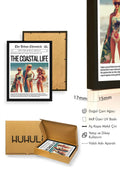 Doğal Ahşap Çerçeveli Retro Tablo - Coastal Life Tema Tablo | huhu2074