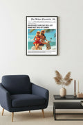 Doğal Ahşap Çerçeveli Retro Tablo - Yaz Plaj Moda Mannequin | huhu2096