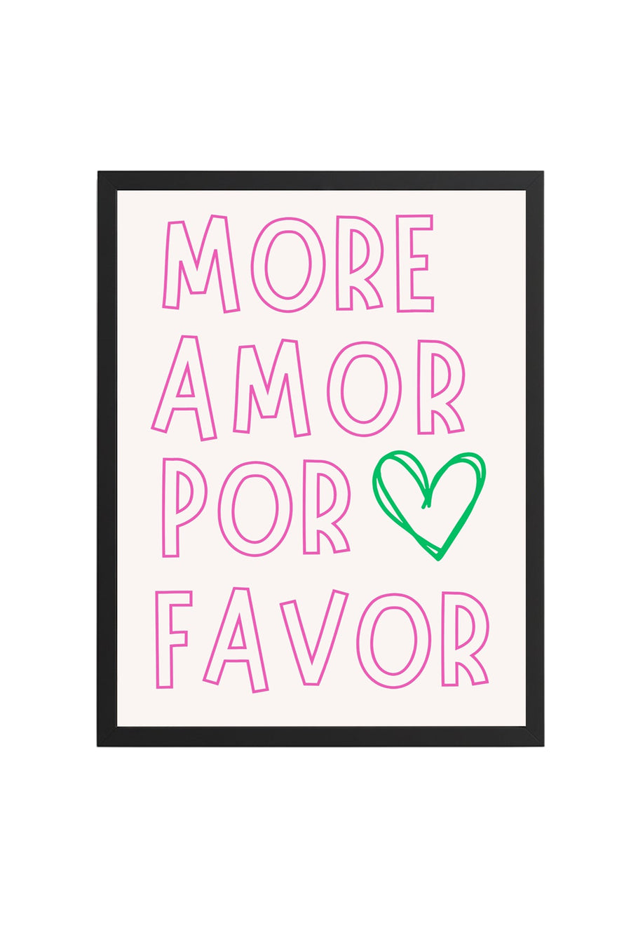 Doğal Ahşap Çerçeveli Retro Tablo - Amor Por Favor Kalpli Yazı Tipi | huhu2253