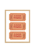 Doğal Ahşap Çerçeveli Retro Typografi Tablo - Good Times Yazısı | huhu2266