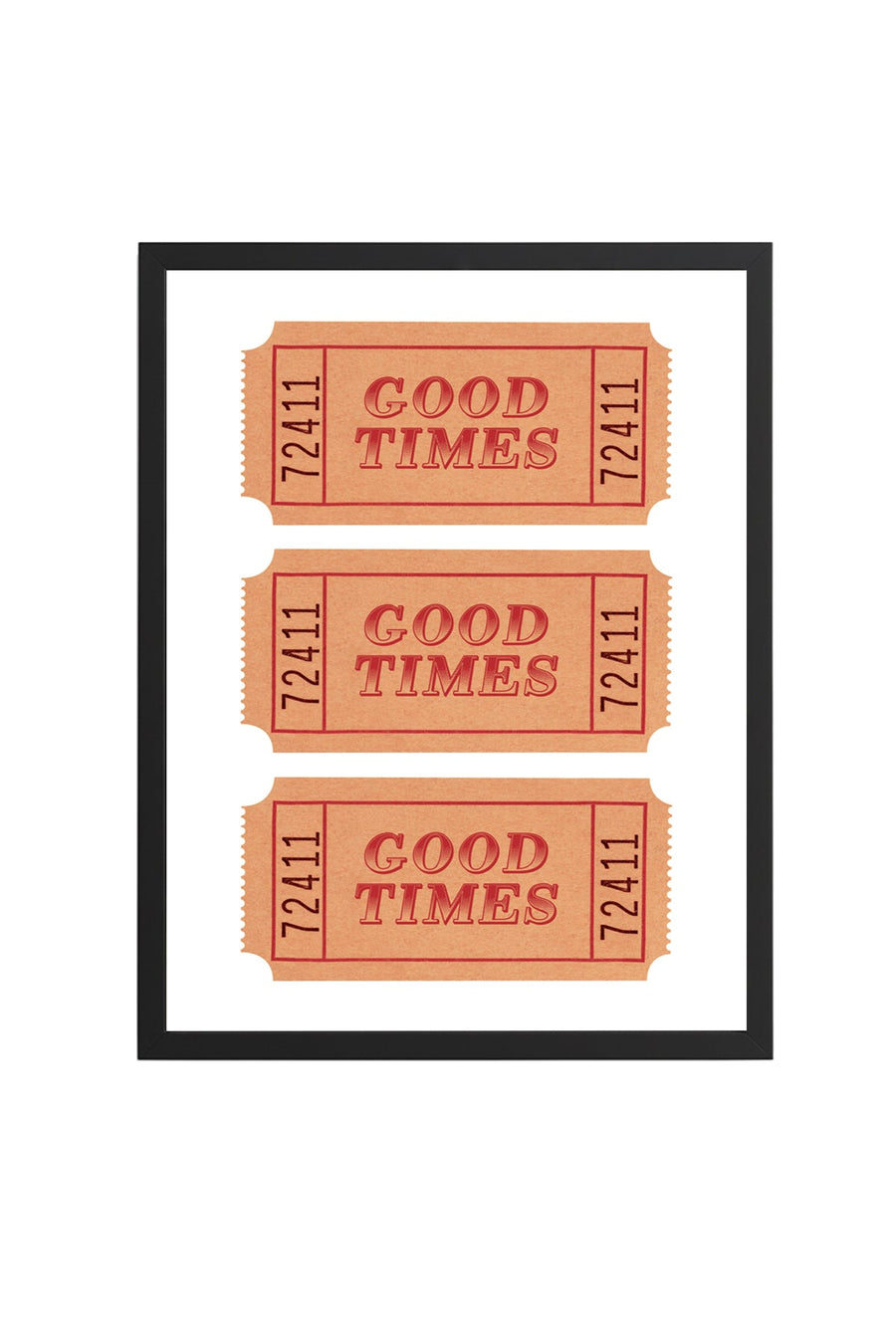 Doğal Ahşap Çerçeveli Retro Typografi Tablo - Good Times Yazısı | huhu2266
