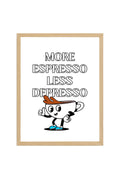 Doğal Ahşap Çerçeveli Retro Kahve Tablo - Espresso Depresyon Temalı | huhu2294