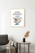 Doğal Ahşap Çerçeveli Retro Kahve Tablo - Espresso Depresyon Temalı | huhu2294