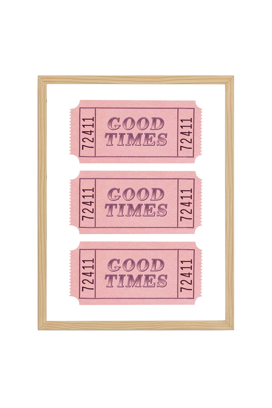 Doğal Ahşap Çerçeveli Retro Tablo - Good Times Yazı Tasarımı | huhu2296