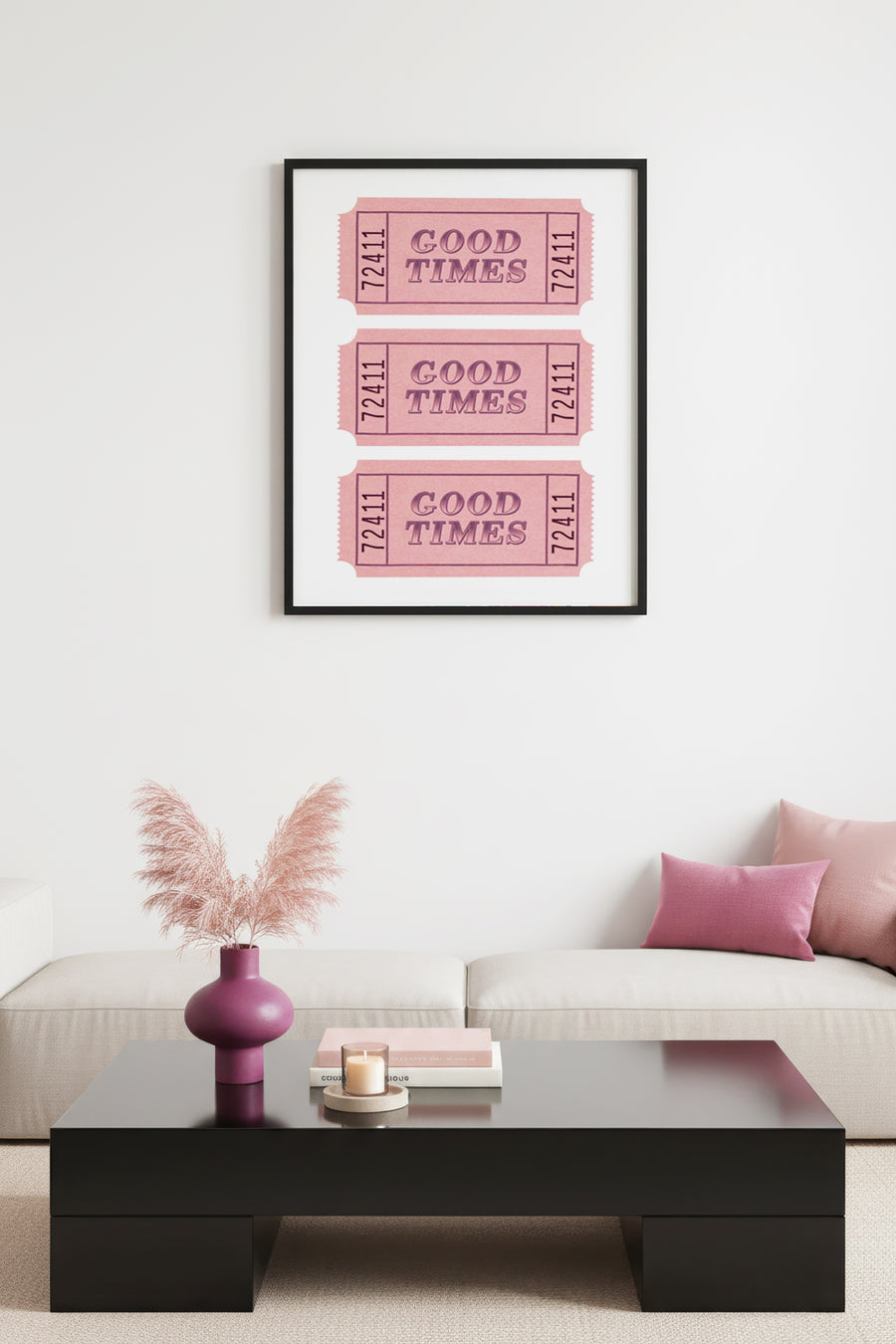 Doğal Ahşap Çerçeveli Retro Tablo - Good Times Yazı Tasarımı | huhu2296