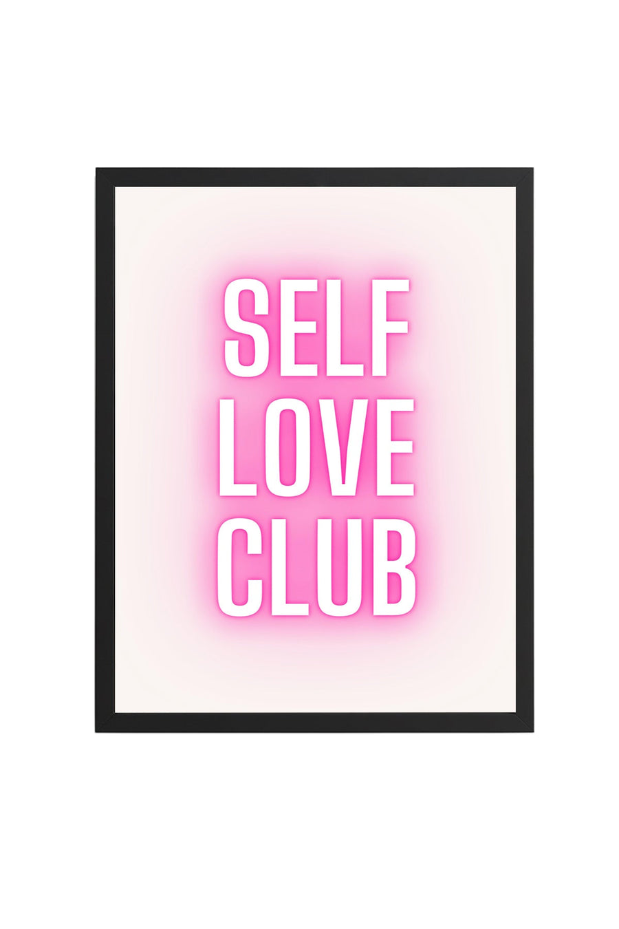 Doğal Ahşap Çerçeveli Pop Art Tablo - Self Love Neon Yazı Tasarımı | huhu2303