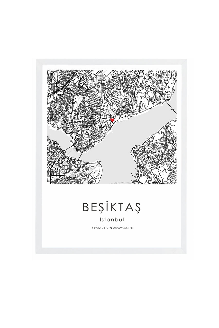 Beyaz Ahşap Çerçeveli Taraftar Tablosu,Tüpraş Stadı Konumu,Hediyelik Taraftar Tablo Huhu232