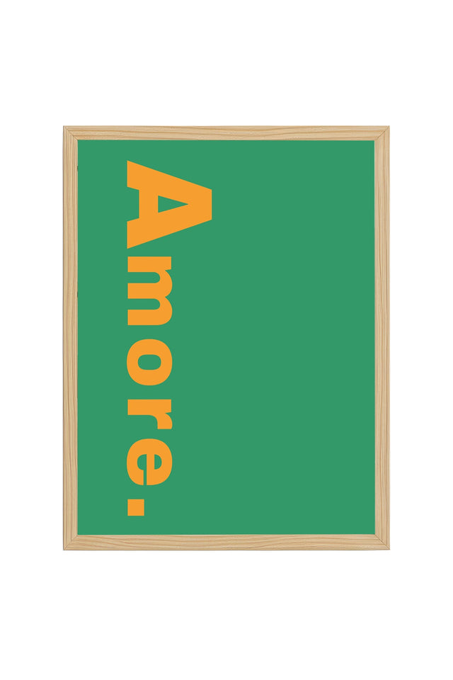 Doğal Ahşap Çerçeveli Retro Tablo - Amore Kelime Sanatı | huhu2355