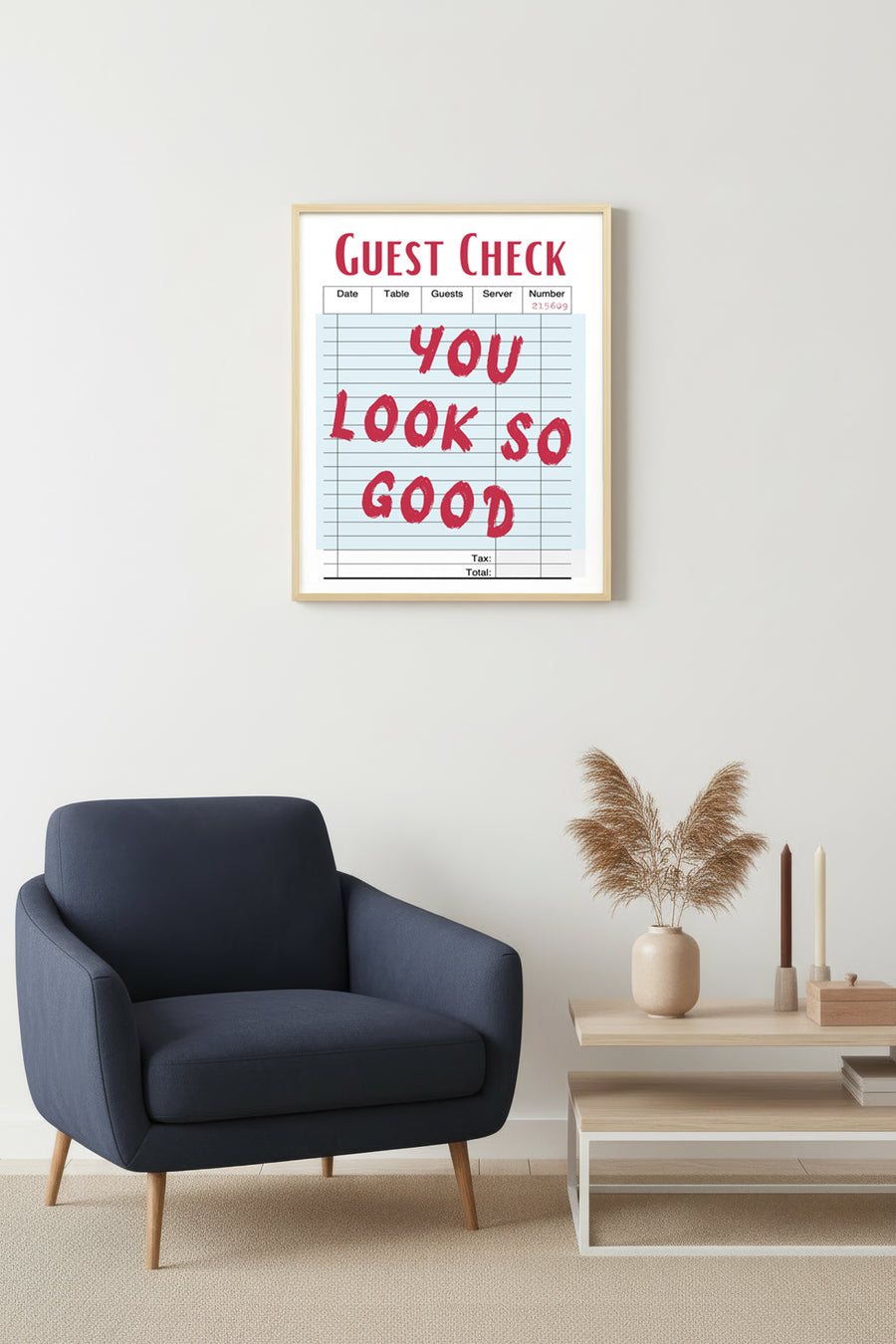 Doğal Ahşap Çerçeveli Retro Tablo - You Look So Good Yazılı Dekoratif Tablo | huhu2378