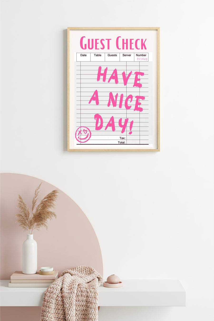 Doğal Ahşap Çerçeveli Retro Tablo - Have A Nice Day Mesajı | huhu2386