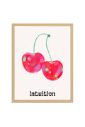 Doğal Ahşap Çerçeveli Retro Kiraz Pop Art Tablo - Intuition Tasarım | huhu2389