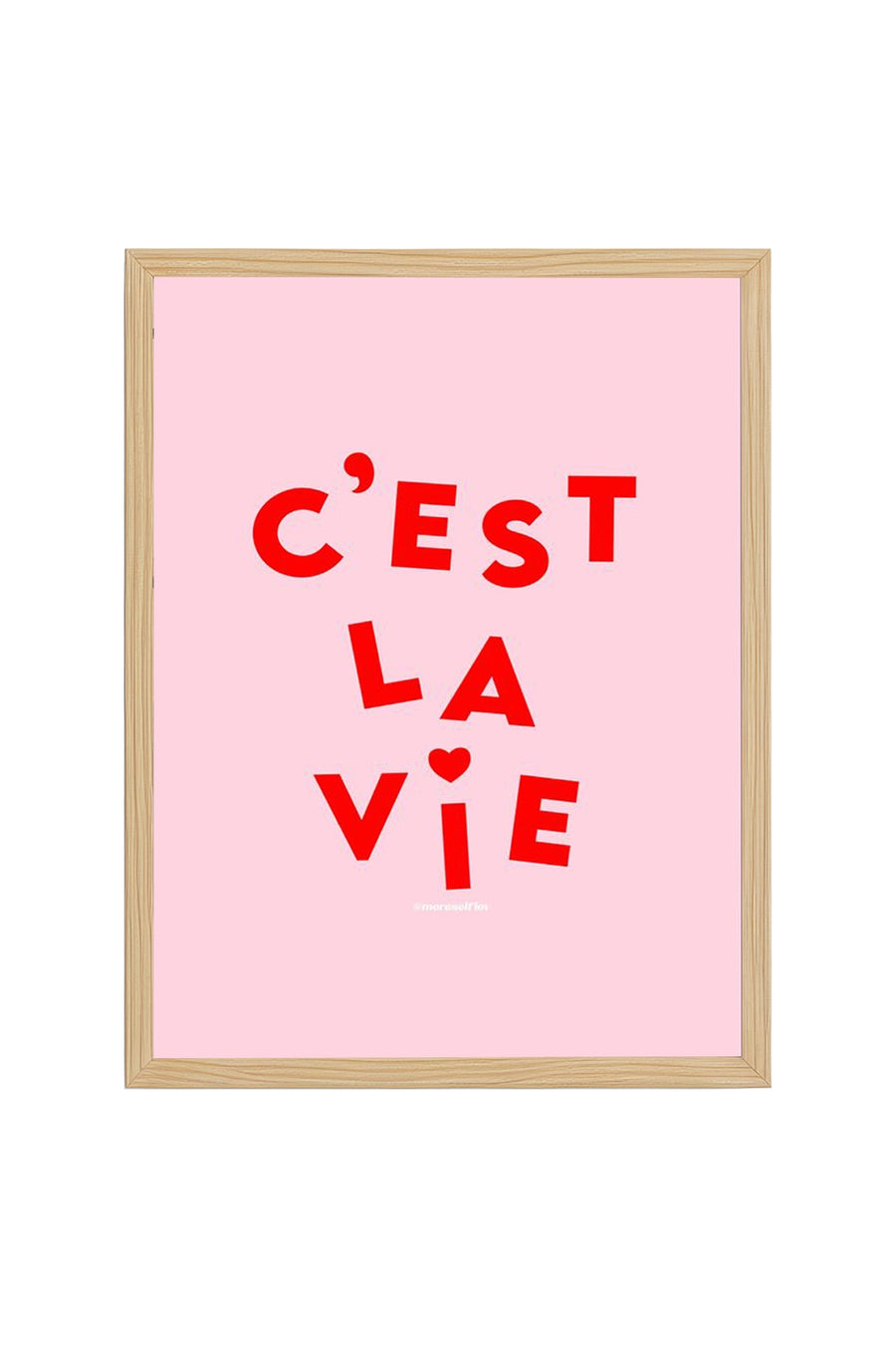 Doğal Ahşap Çerçeveli Retro Quote Tablo - C'est La Vie Fransızca Söz | huhu2421