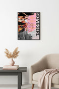 Doğal Ahşap Çerçeveli Tablo - Retro Pop Art Moda Collage | huhu2429
