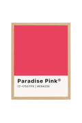 Doğal Ahşap Çerçeveli Retro Tablo - Pastel Pembe | huhu2465