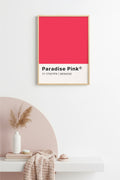 Doğal Ahşap Çerçeveli Retro Tablo - Pastel Pembe | huhu2465