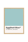 Doğal Ahşap Çerçeveli Minimalist Soyut Tablo - Eggshell Blue Tonları | huhu2469