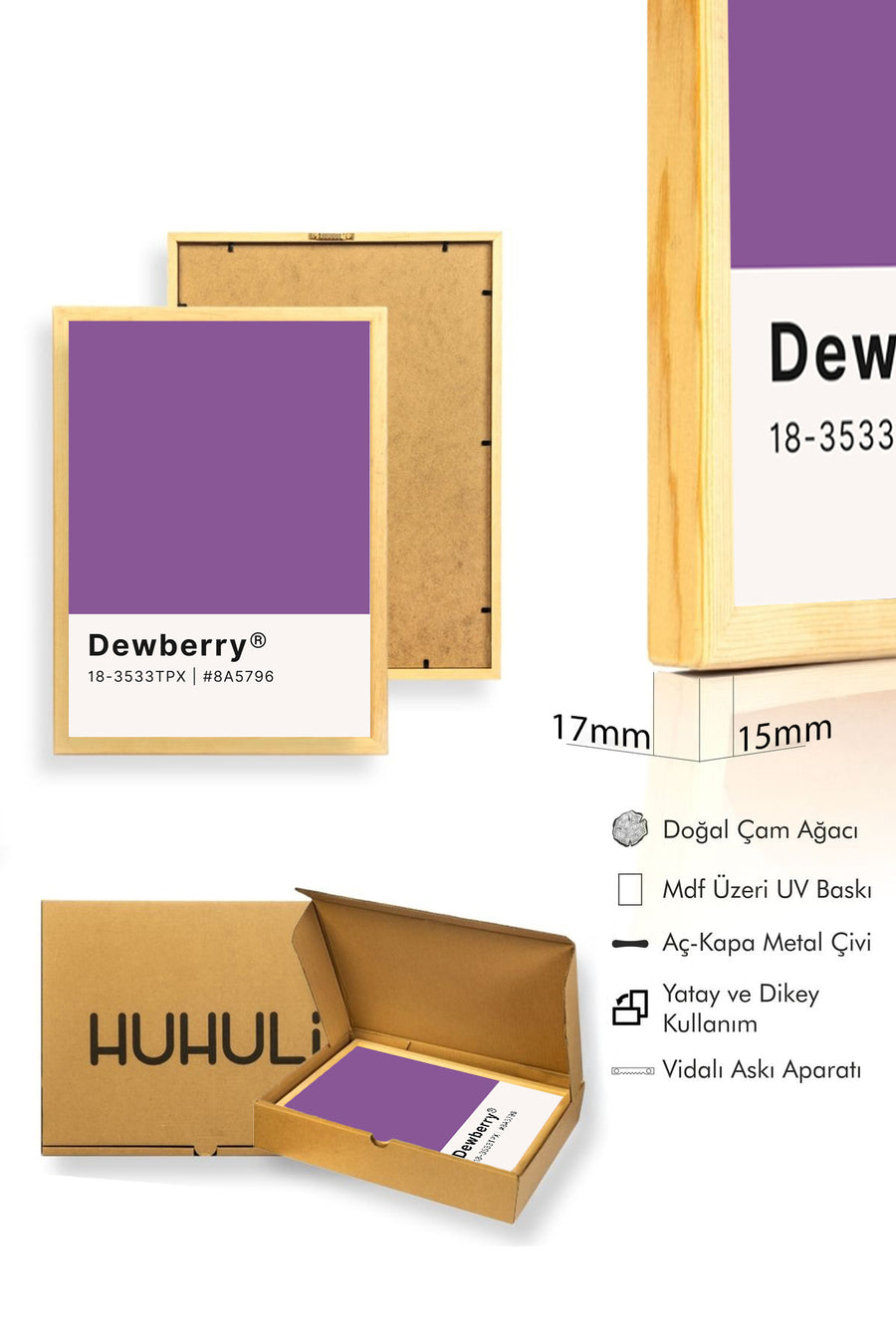 Doğal Ahşap Çerçeveli Retro Tablo - Modern Dekoratif Baskı | huhu2470