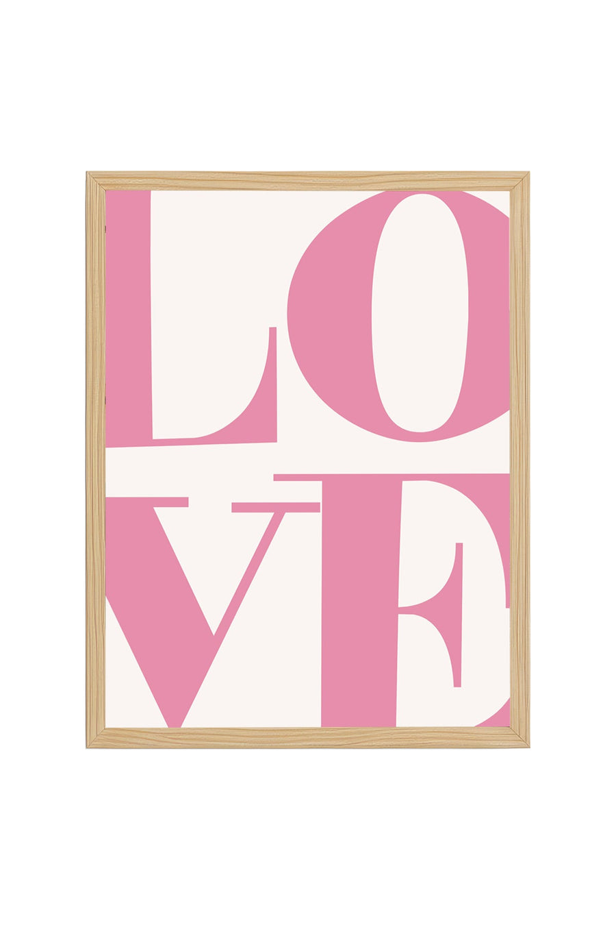 Doğal Ahşap Çerçeveli Retro Tablo - Love Yazısı Minimalist | huhu2487
