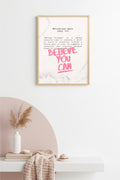 Doğal Ahşap Çerçeveli Retro Pop Art Tablo - Motivasyon Sözü - Pembe Tonlar | huhu2488