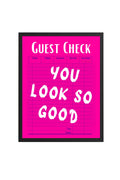 Doğal Ahşap Çerçeveli Retro Pop Art Tablo - You Look So Good Yazı | huhu2537
