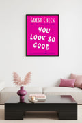 Doğal Ahşap Çerçeveli Retro Pop Art Tablo - You Look So Good Yazı | huhu2537