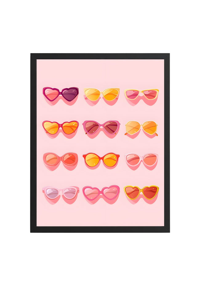 Doğal Ahşap Çerçeveli Retro Pop Art Gözlük - Pastel ve Canlı Tonlar | huhu2543