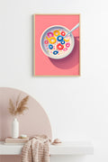 Doğal Ahşap Çerçeveli Retro Tablo - Canlı Pop Art Desenleri | huhu2552