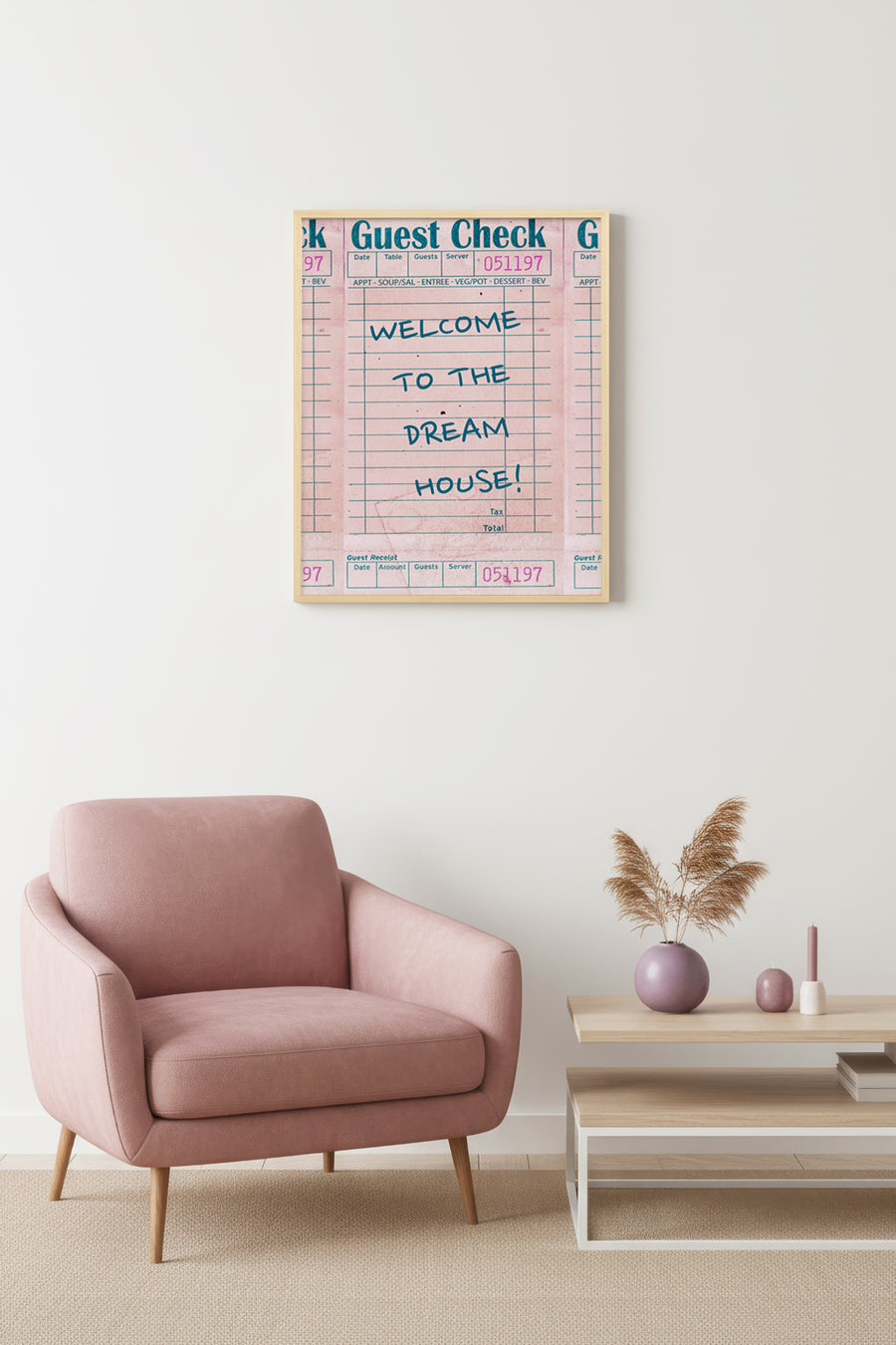 Doğal Ahşap Çerçeveli Retro Tablo - Dream House Temalı Hoş Geldiniz | huhu2556