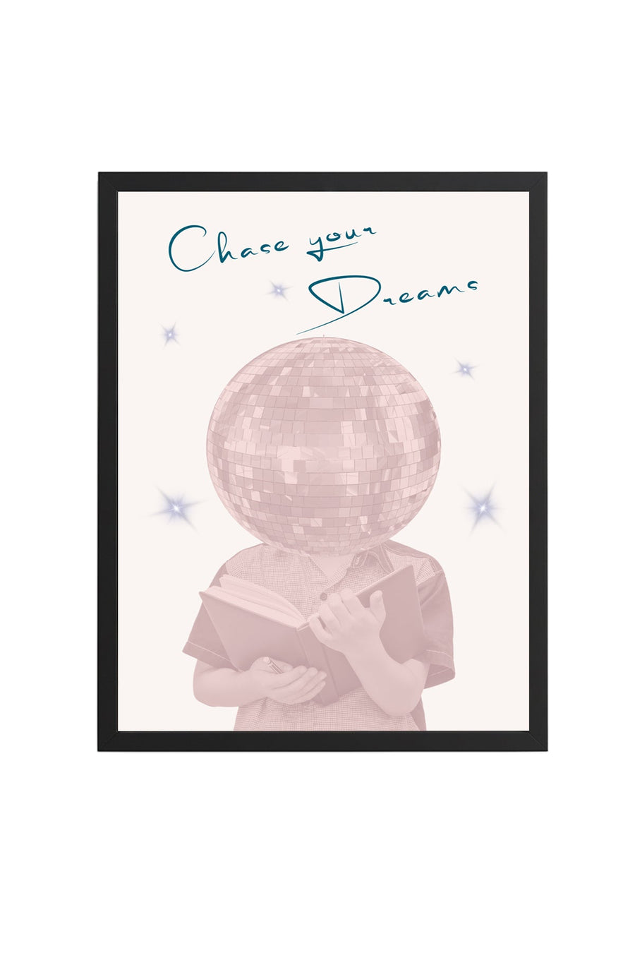 Doğal Ahşap Çerçeveli Retro Disco Hayal Tablo - Chase Your Dreams | huhu2559