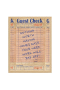Doğal Ahşap Çerçeveli Vintage Retro Tablo - Motivasyonel Sözlü Diner Check | huhu2570