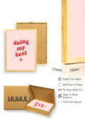 Doğal Ahşap Çerçeveli Retro Slogan Tablo - Doing My Best Motivasyonel | huhu2574