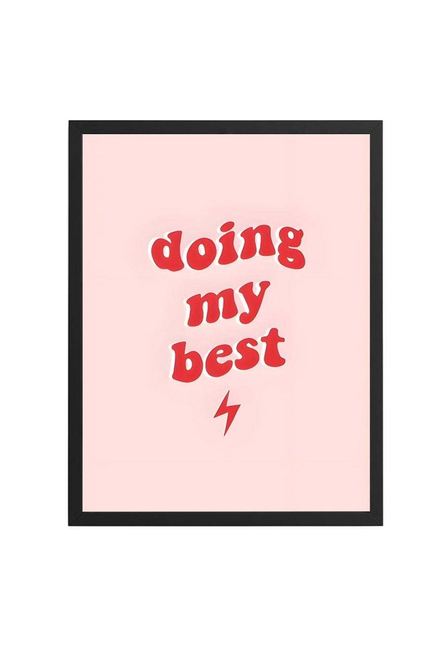 Doğal Ahşap Çerçeveli Retro Slogan Tablo - Doing My Best Motivasyonel | huhu2574