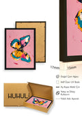 Doğal Ahşap Çerçeveli Kelebek Pop Art Tablo - Canlı Kelebek Desenli | huhu2579
