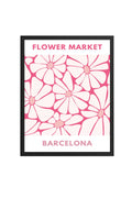Doğal Ahşap Çerçeveli Retro Çiçek Desenli Tablo - Barcelona Floral Baskı | huhu2605