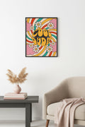 Doğal Ahşap Çerçeveli Retro Pop Art Tablo - Cool Dude | huhu2608