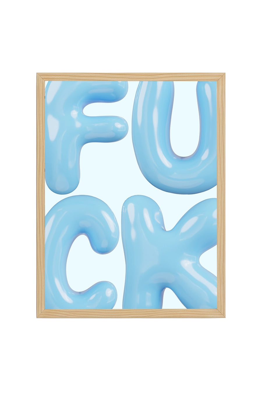Doğal Ahşap Çerçeveli Retro Tablo - FUCK Yazılı Pop Art | huhu2624
