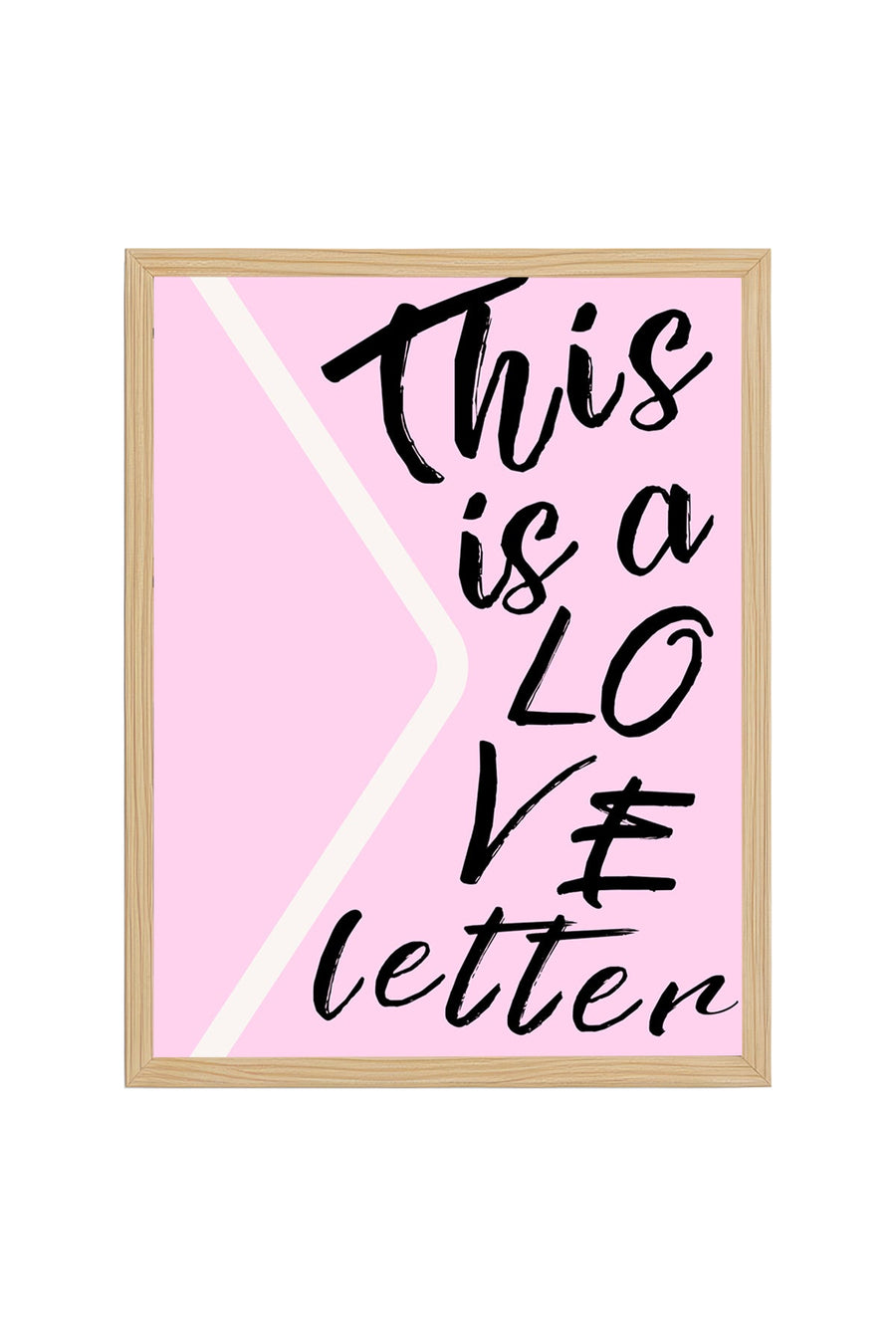 Doğal Ahşap Çerçeveli Retro Tablo - Love Letter Kaligrafi Sanat | huhu2638
