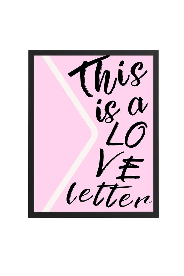 Doğal Ahşap Çerçeveli Retro Tablo - Love Letter Kaligrafi Sanat | huhu2638