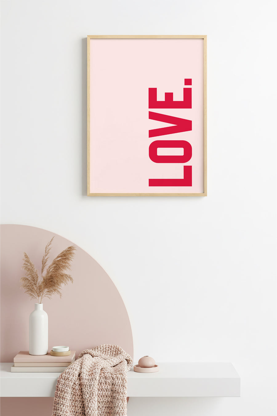Doğal Ahşap Çerçeveli Retro Tablo - Love Pop Art | huhu2659