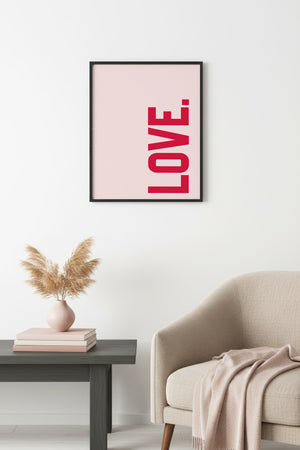 Doğal Ahşap Çerçeveli Retro Tablo - Love Pop Art | huhu2659