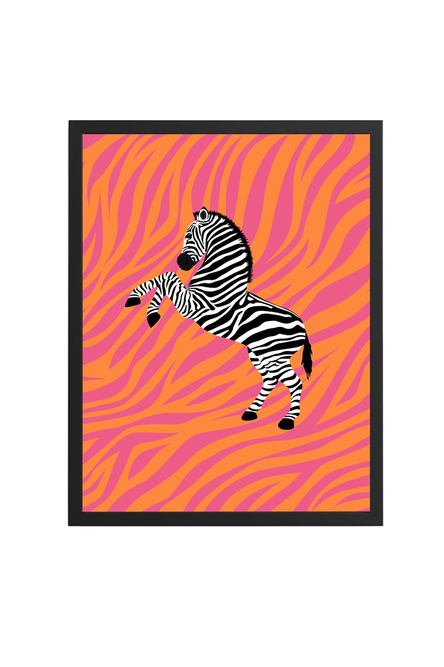 Doğal Ahşap Çerçeveli Retro Zebra Tablo - Canlı Desenli Hayvan Figürü | huhu2692