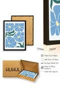 Doğal Ahşap Çerçeveli Retro Floral Tablo - Pastel Çiçek Desenli | huhu2694